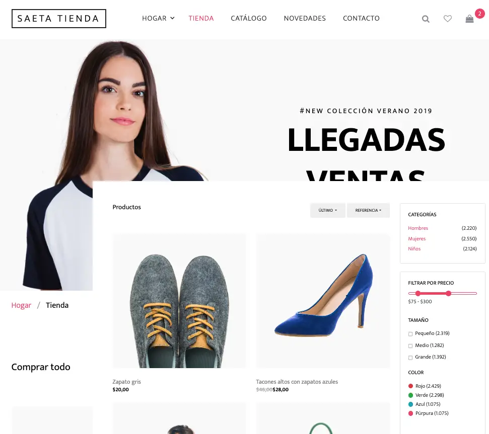 Mockup de tienda online